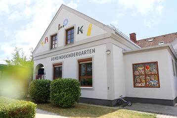Aussenansicht des Kindergartens am Tabor, kurz Taboki genannt.